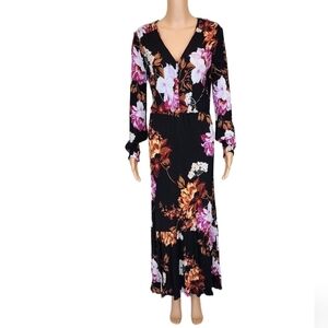 Beige By Eci floral long sleeve maxi dress